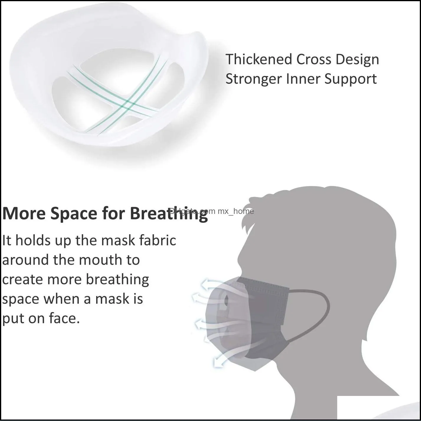 3D Mask Bracket Lipstick Protection Stand Nasal Mask Pad Inner Support Bracket Breathing Mouth Nose Protection Increase Breathing