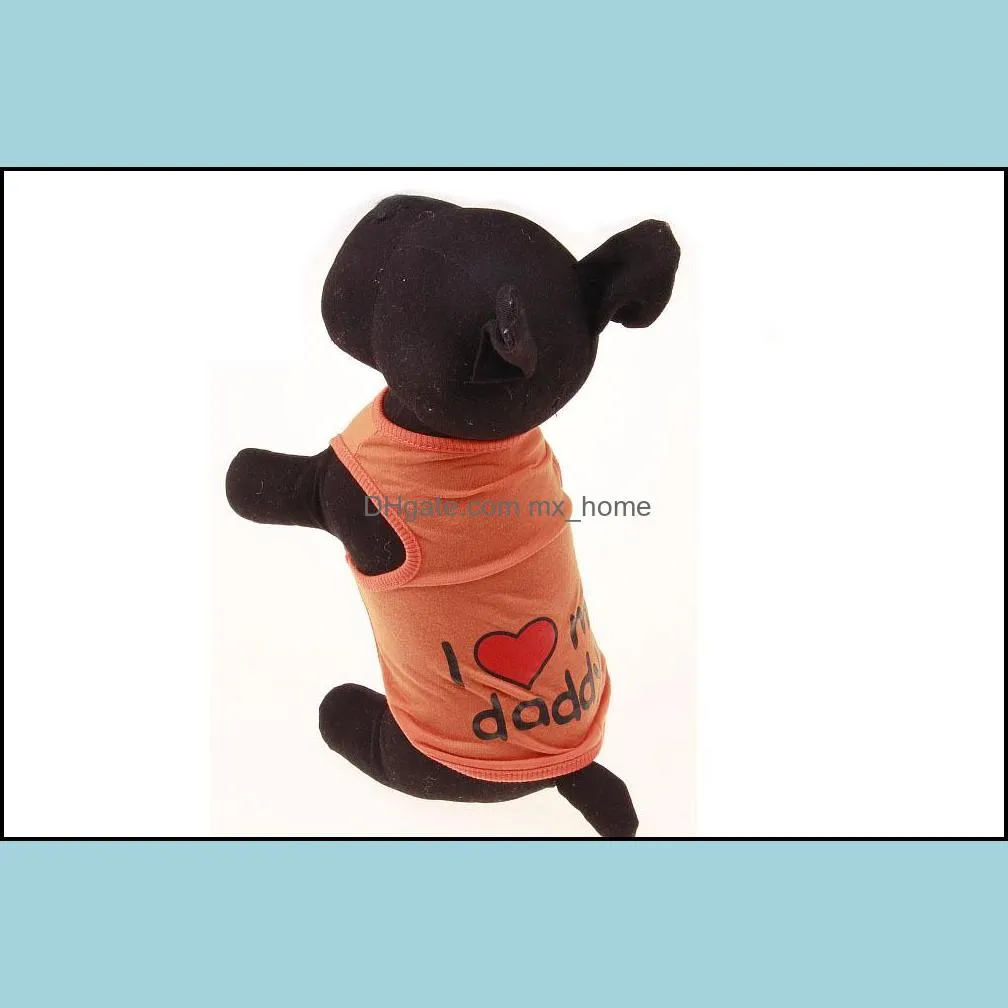 Pet Fashion Series Dog Summer clothes Casual Shirts Vest 100% Cotton dog costumes 5 sizes 4 colors free shipping