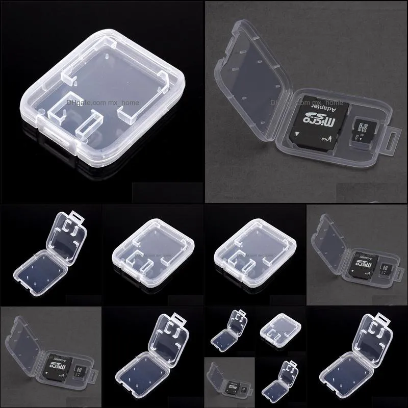 Transparent Clear Standard SD SDHC Memory Card Case Holder Box Storage Carry Storage Box for SD TF Card 850PCS