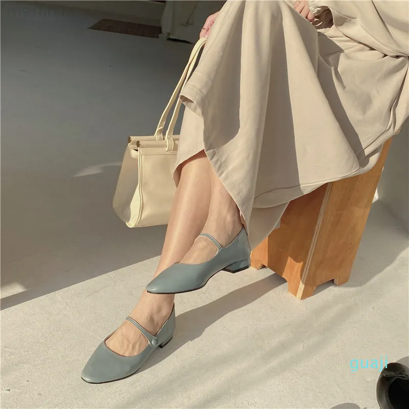 Dress Shoes designer Fairy shoes one line with soft leather single women's summer flat bottomed without tired feet