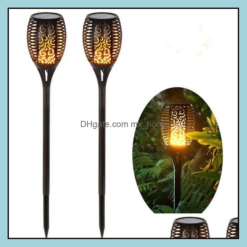 Garden Decorations Patio Lawn Home Ll Solar Powered Led Flame Lamp Outdoor Fire Lights Decoration Dh56D