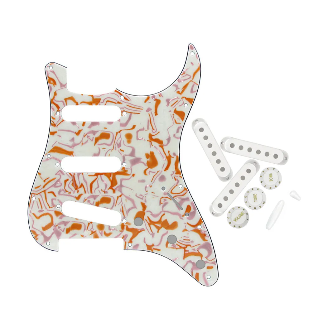 Set Gitaar Accessoires SSS Slagplaat Scratchplate 50/52/52mm Pickup Covers Tone Volume Knoppen Switch Cap