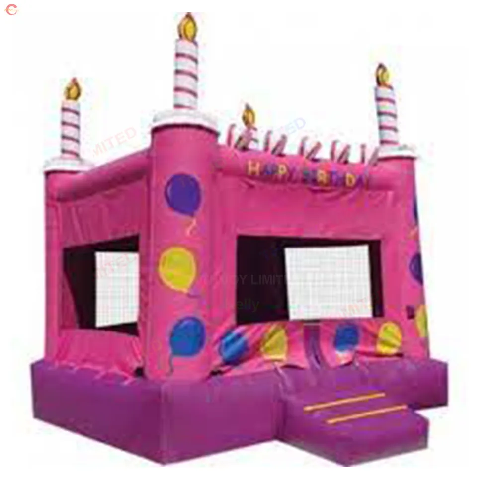 Free Ship Outdoor Activities Birthday Party Rental Inflatable Bouncer With 3d Candles for Sale