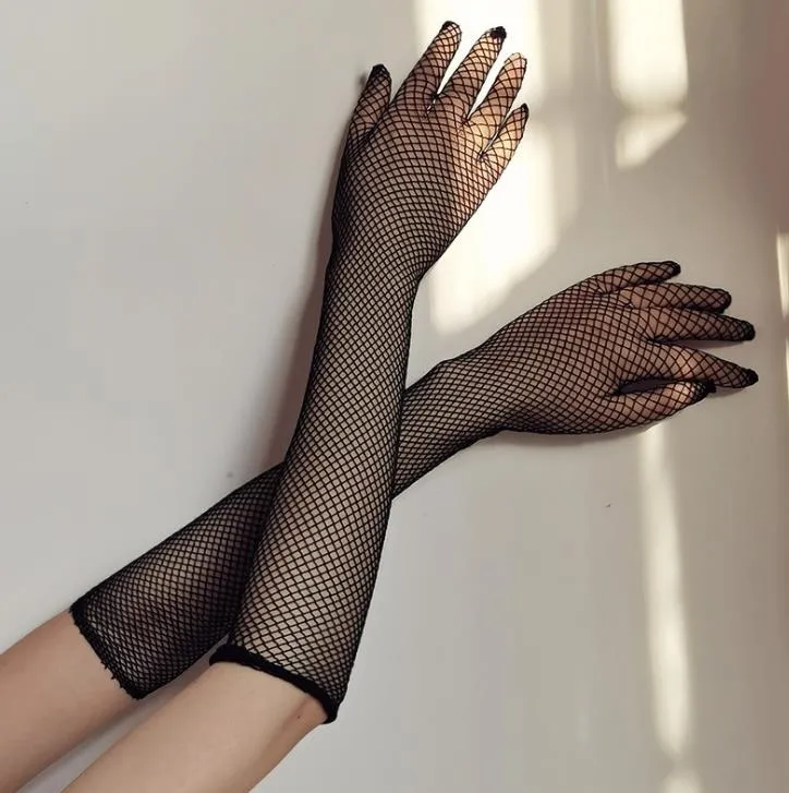 Womens Rhinestone Fishnet Long Gloves Costume Accessories Mesh Arm Sleeve  Sparkly Glitter Opera Glove For 80s 1920s From 3,09 €