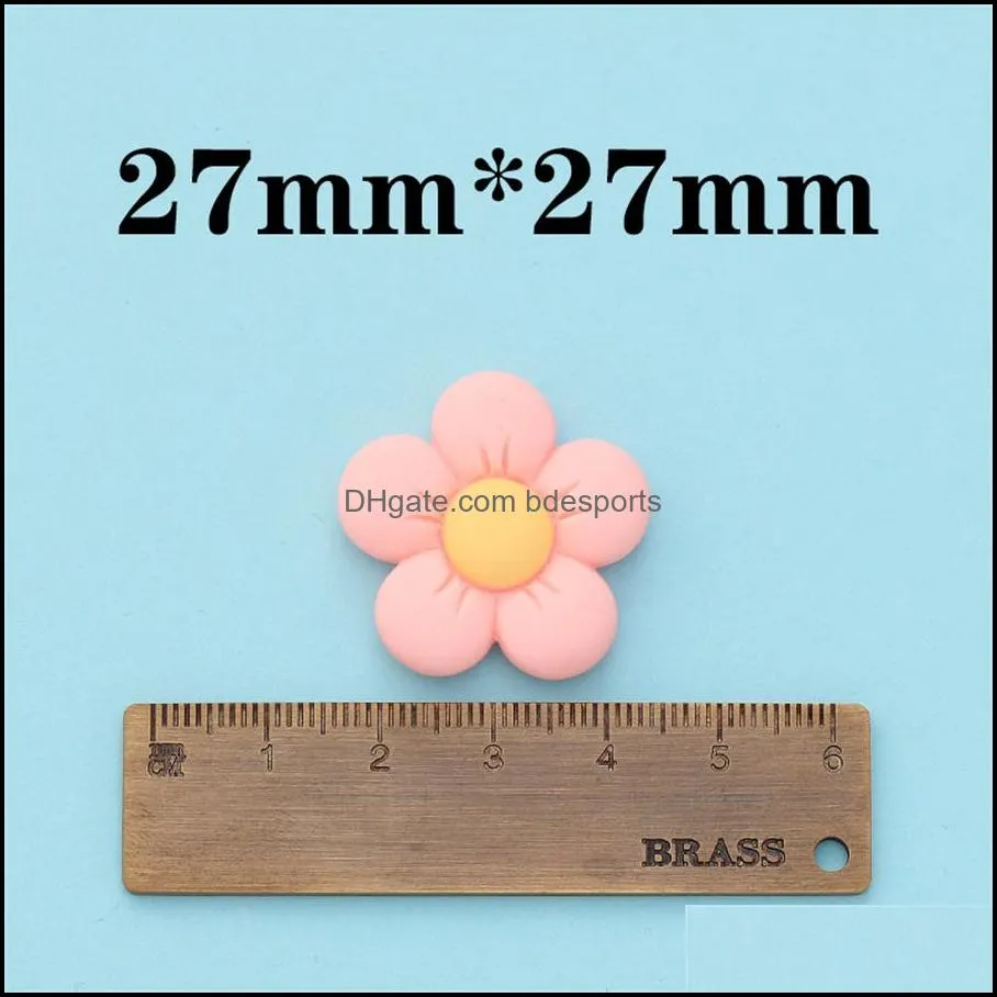 Party Favor Five petal flower resin accessories cream drop glue DIY mobile phone case accessories decorative hair ornaments flowers automobile air outlet