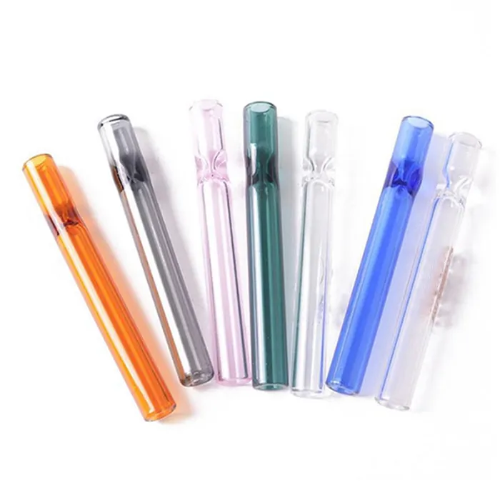 Tubo di vetro Colroful OG da 4 pollici One Hitter Bat Pipes Rullo compressore Filtri per tubi manuali per tabacco Secco Bruciatore a olio di erbe Dab Rigs