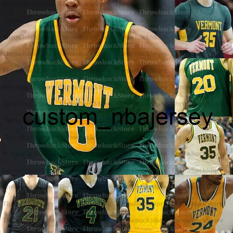 Custom UVM Vermont Catamounts Basketball jerseys 0 Stef Smith 3 Anthony Lamb 35 Ryan Davis 21 Everett Duncan