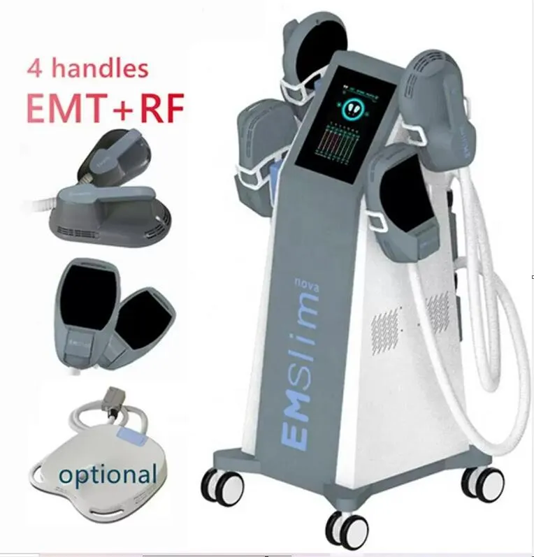 원래 무게 감소 슬리밍 시스템 4 핸들 rf emslim 기계 바디 슬림 전자기파 근육 건물 자극기 지방 감소 장비