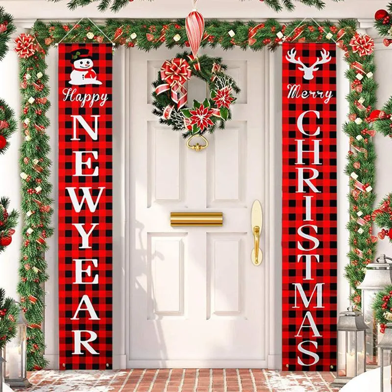 Juldekorationer Merry Door Banner för hemma utomhus hängande ornament Xmas gåvor navidad år 2022Christmas