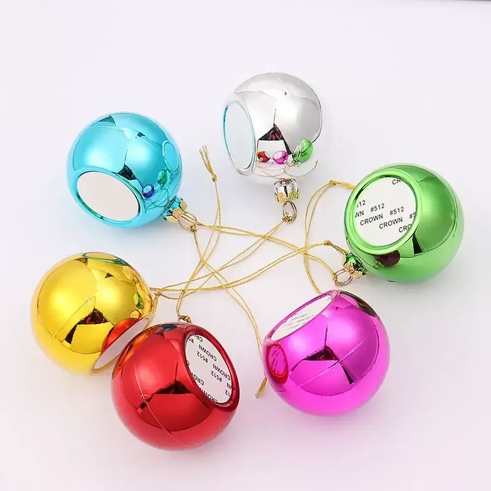 Sublimation Christmas ball pendant blank 4-8cm blank European and American Christmas-ball ornaments Wholesale