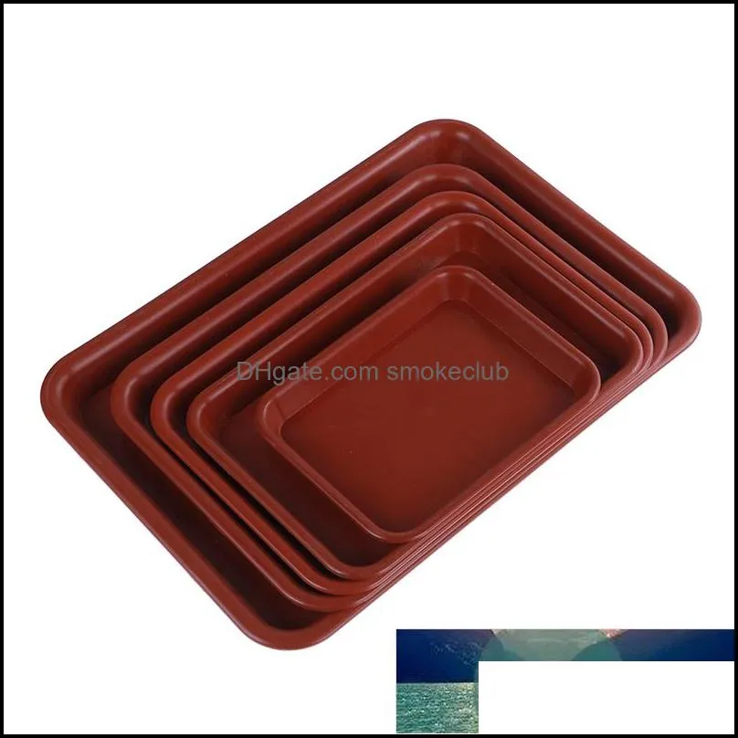 1pc S & M & L red Sand Balcony Flower Pots Tray For Plastic Rectangle Flower Pots Tray Suitable