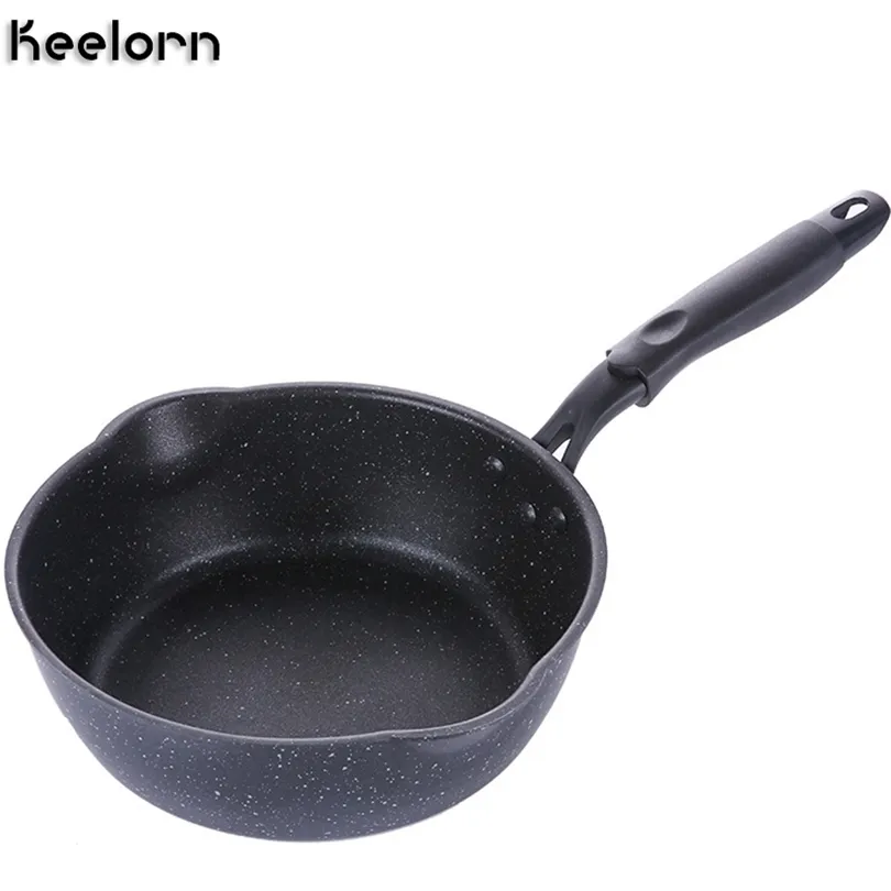 Keelorn 20cm Maifan Stone wok não bastão frigideira frigideira frigideira frigideira panela multifuncional uso geral para gás T200523