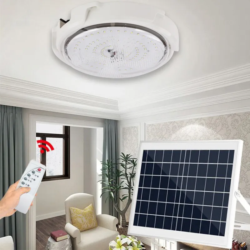 Solar Ceiling Lights Indoor Outdoor 50W 100W 150W 200W with Remote Control Decoration Lighting for Garage Garden