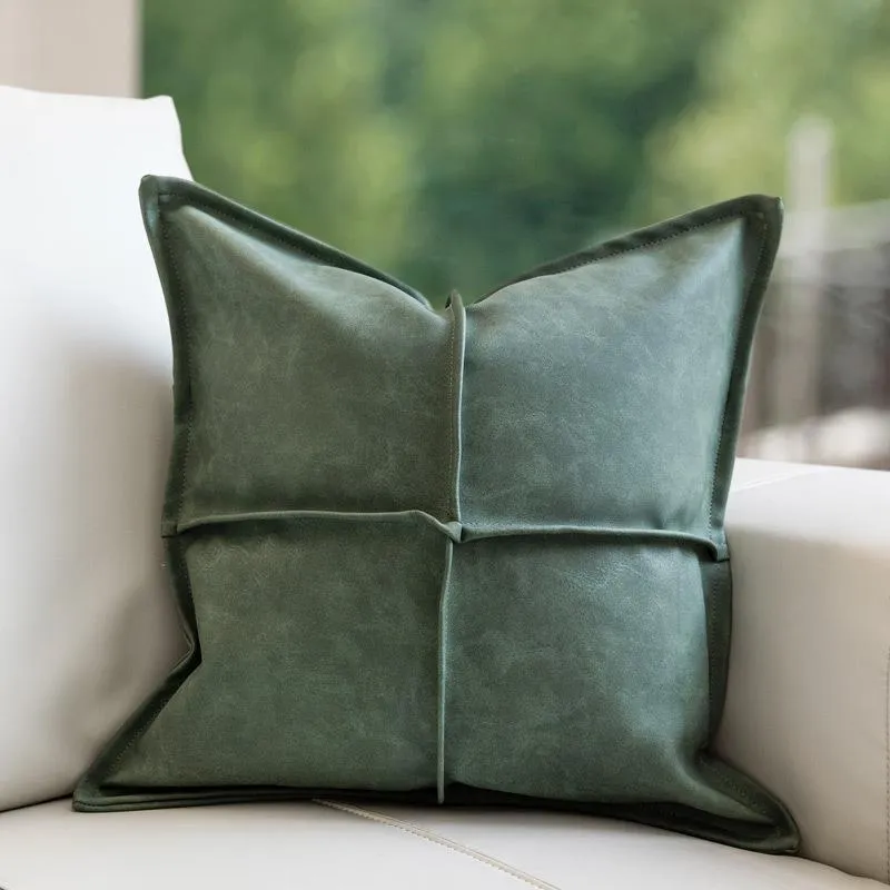 Cuscino/Cuscino Decorativo Marca Morbido Verde Vera Pelle Moderno Stile Moda Casa Fodera per Cuscino del Divano Federa Senza Anima Letto del Soggiorno