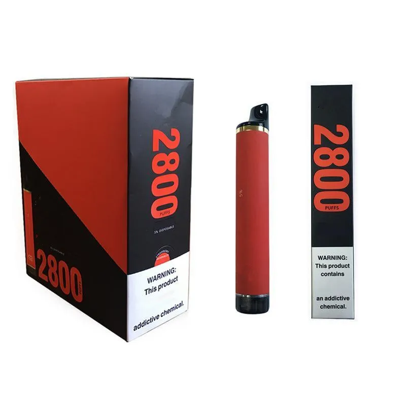 jednorazowe Vape E Puff Puff 2800 Puffs Flex 2800 Sigarette Pods Zestawy urządzeń 850 mAh Wstępnie wypełnione 8 ml Vaporyzer Vaper desechable