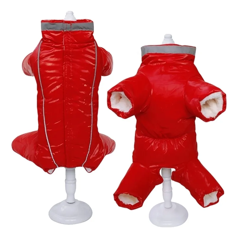 Vêtements chauds pour chiens manteau d'hiver imperméable veste en duvet réfléchissant Pet salopette de neige combinaison mâle femelle Chihuahua vêtements T200710