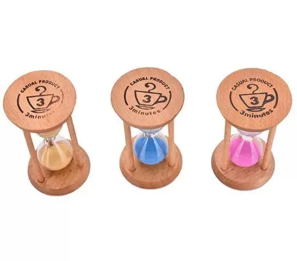 Fashion 3 Mins Wooden Frame Sandglass Sand Glass Hourglass Time Counter Count Down Home Kitchen Timer Clock Decoration Gift PRO232