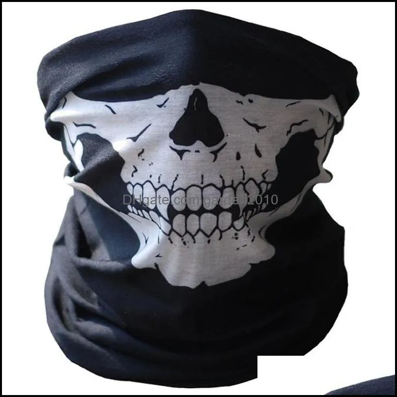 horror skull halloween cosplay scarf bicycle ski skull half face mask ghost scarf bandana neck warmer party headband magic turban