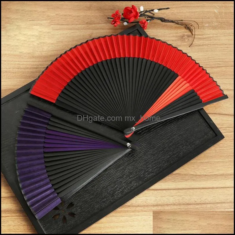 vintage chinese party favor spun silk flower printing hand fan folding carved event supplies