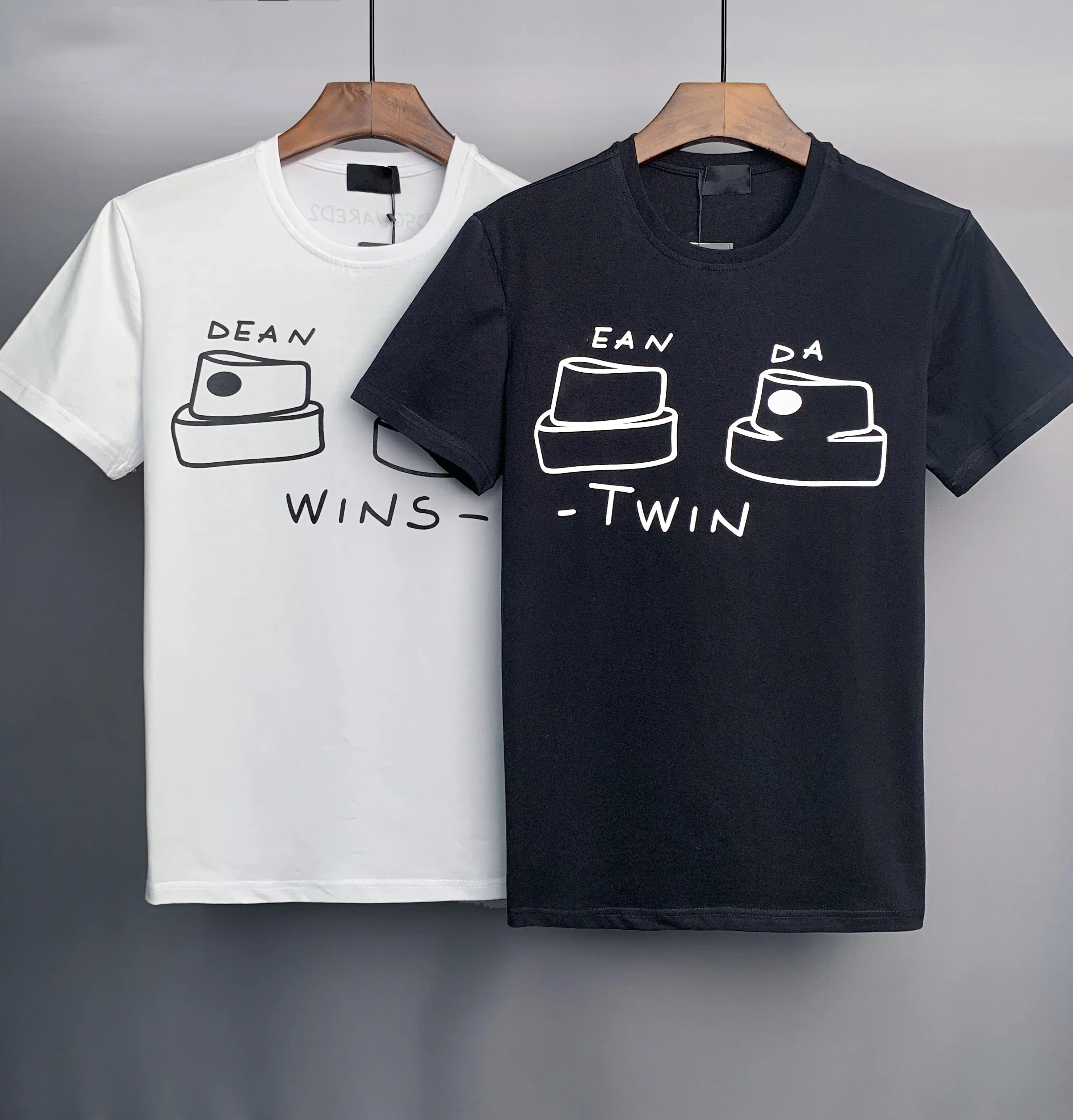 Luxe casual heren t-shirt nieuwe slijtage designer korte mouw 100% katoen hoge kwaliteit groothandel zwart en wit maat F10
