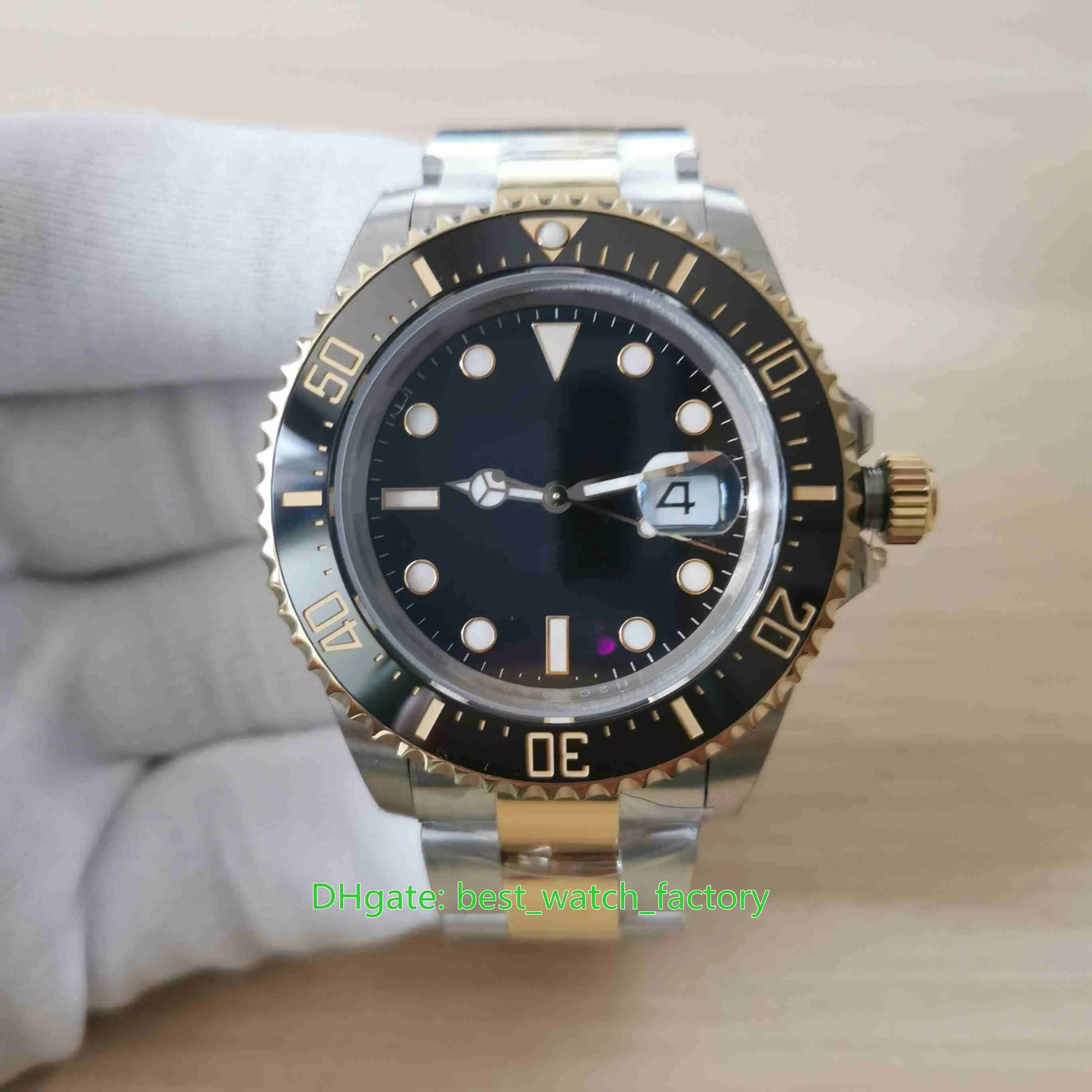 BP Factory Top Quality Watches 43mm Sea-Dweller 126603 18K Gold Steel Cerâmica Bezel Asia 2813 Movimento Movimento Movimento Mecânico Mens Automático Assista aos Relógios de Pulso dos Homens
