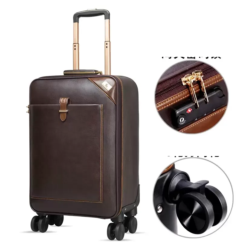 Airboxen-Lederkoffer, berühmter Designer, vielseitiger Reisekoffer, Räder, Horizont-Trolley, individuelle Koffer, hochwertige Marken-Reisetaschen, Geschäftsreisen, Ferngespräche