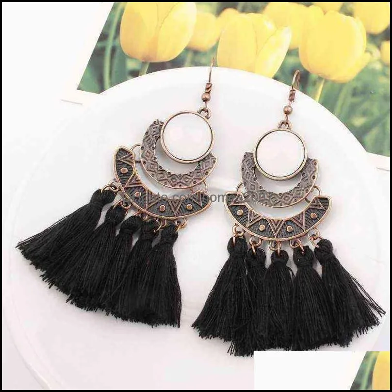 Nxy Earrings Dangle Chandelier Exknl 25 Colors Box Women Long Fringe Drop Bohemian Boho Kno Accessories 0209 Delivery 2021 Jewelry Wayyo