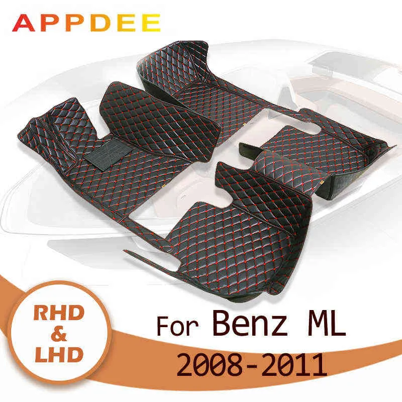 APPDEE Tapis de sol de voiture pour BENZ ML classe W164 2008 2009 2010 2011 Tapis de pied auto personnalisés couverture de tapis automobile H220415