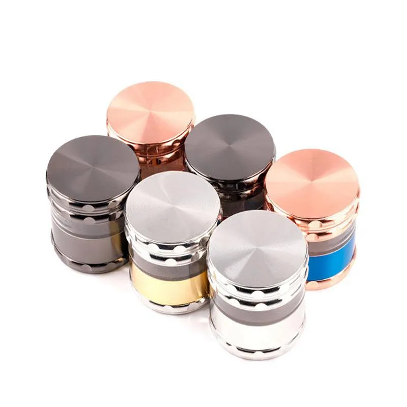 Creative 63mm Diameter Herb Grinder Smoking Accessories 4 Parts Tobacco Grinders Zinc Alloy Matal Crusher Cigarettes Grinder With A Transparent Part