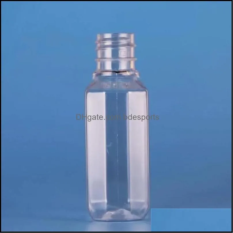 30ml 60ml Empty Clear Plastic Refillable Flip Top Bottle Transparent Bottles for Hand Sanitizer Shampoo