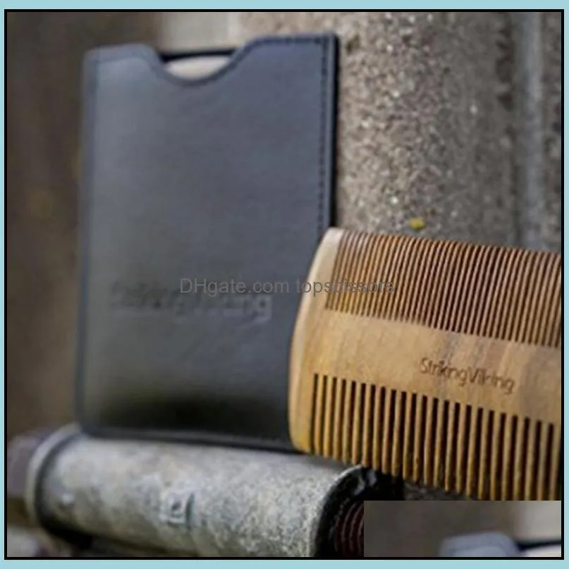 Factory wholesale quality peach wood dense teeth grate beard comb customized logo lice big tooth comb molding comb