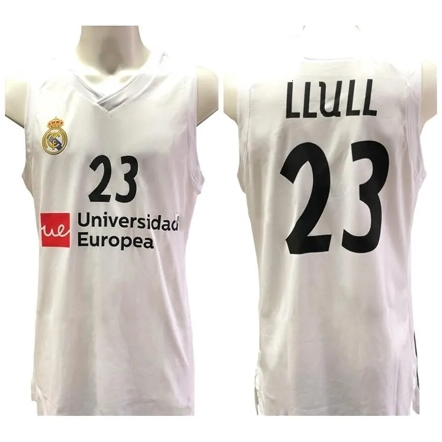 Nikivip Sergio Llull #23 Real Baloncesto Maillot de basket-ball rétro pour homme cousu personnalisé avec n'importe quel numéro