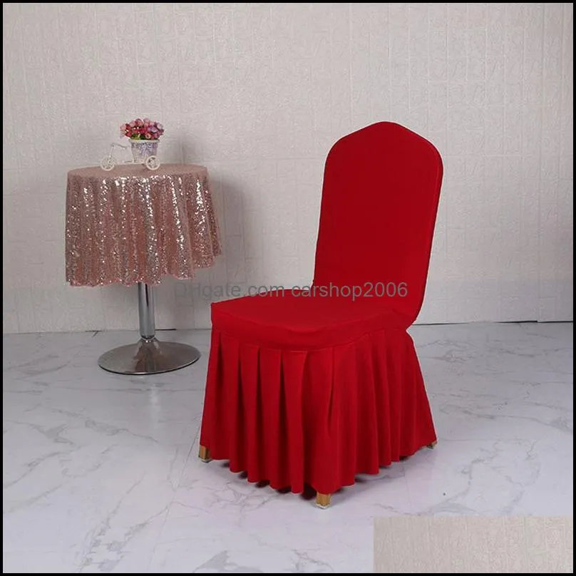 45*45*90cm pleated one-piece elastic chair cover hotel banquet chairs covers household restaurant seat cover inventory wholesale