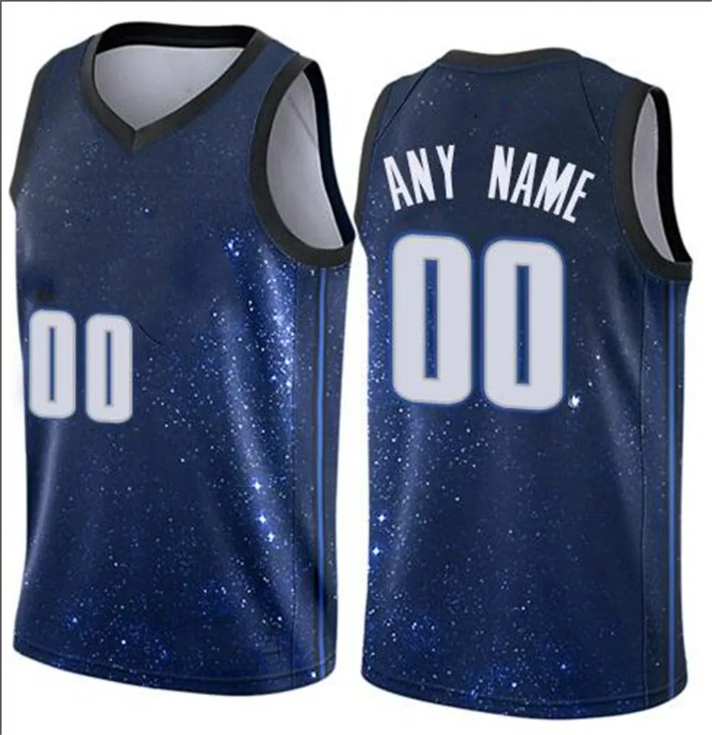 Tryckt Orlando Custom DIY Design Basketball Jerseys Anpassning Teamuniformer Print Personaliserade valfritt namn Män kvinnor Kids Youth Blue Jersey