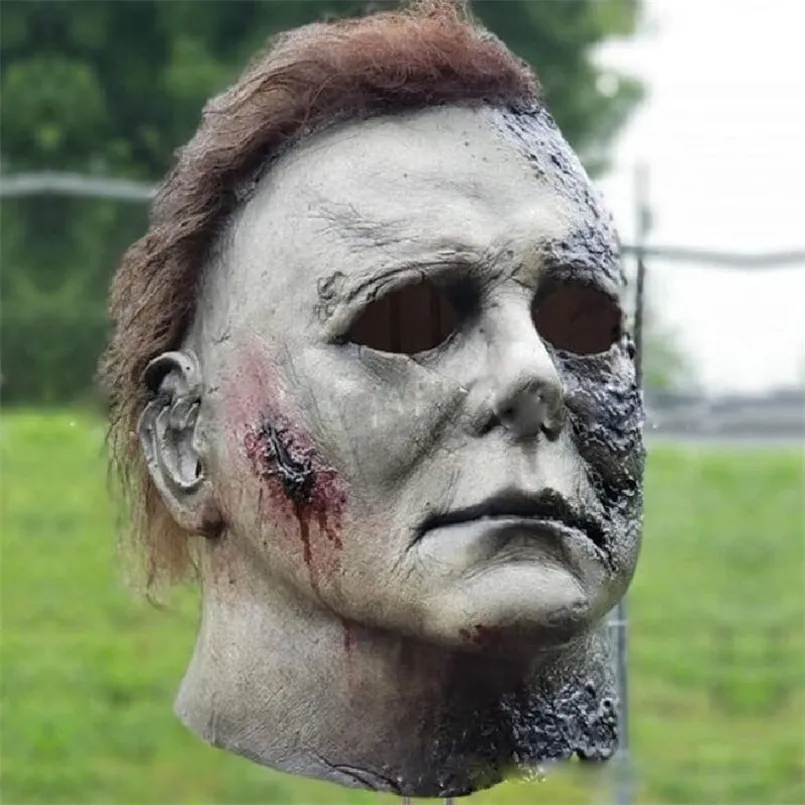 Party Masks Michael Myers Full Head Masks For Halloween Carnival Costume Party Cosplay Mask Halloween Scary Horror Masquerade Latex Mask 220826