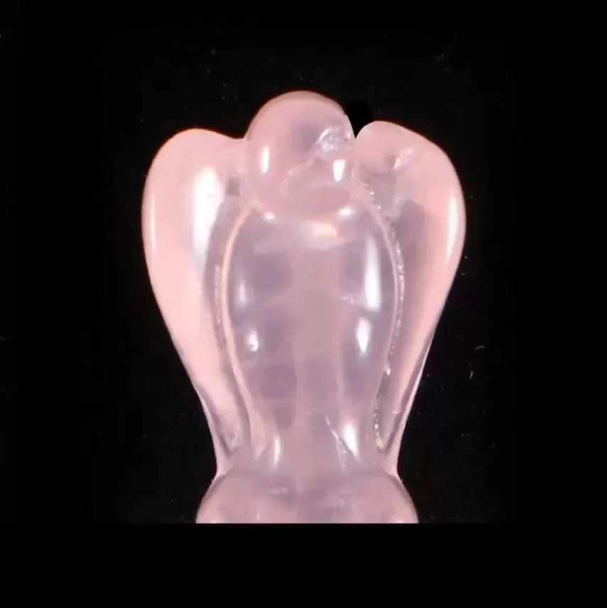 15x20mm custom carved little decoration angel statue stone natural quartz crystal crafts guardian angel figurines statues wholesale sports2010