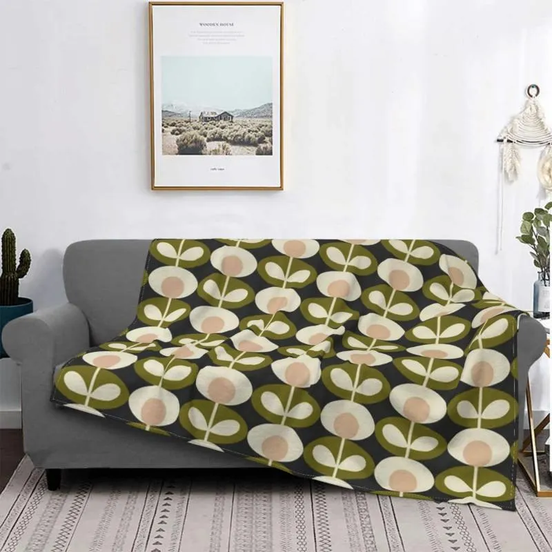 毛布Orla Kiely Blanket Coral Fleece Fleece Plush Sprush/Autumn Simplicity Bedding Office Quiltblanket