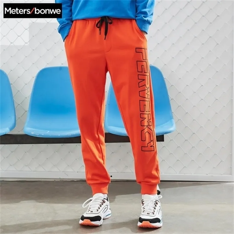 Metersbonwe mannen knappe sportbroek nieuwe lente herfst brief printstraal voeten jogging broek mode sport mannelijk merk broek 201118