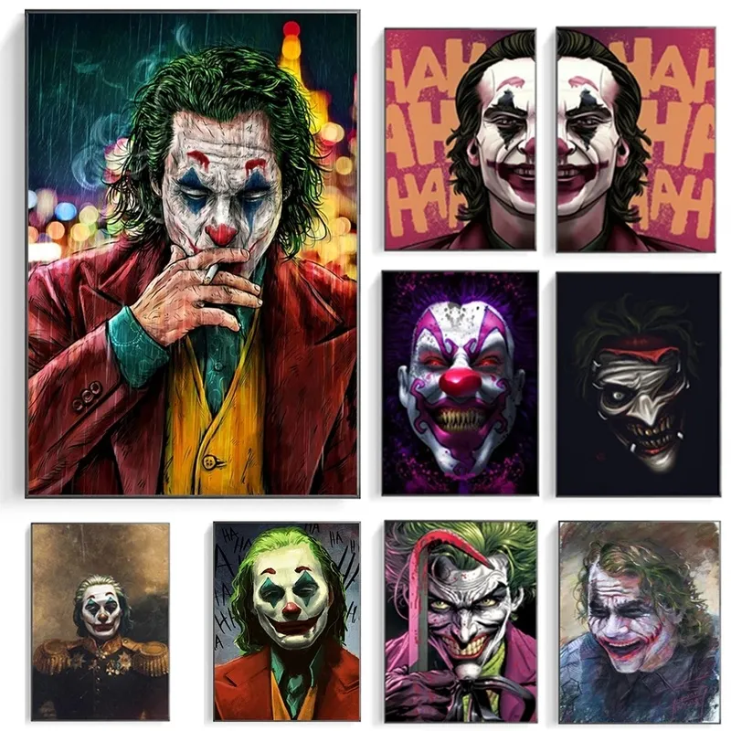 Move Star Joker Street Graffiti Art Funny Canvas Painting Poster e stampe Modern Wall Art Picture for Living Room Decoration