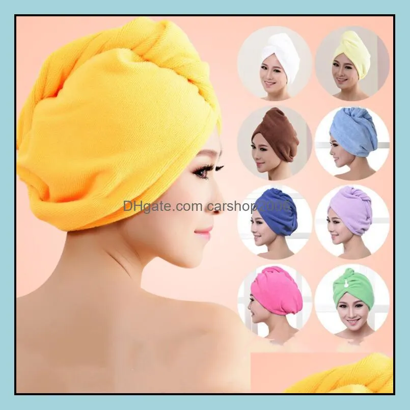 microfibre after shower hair drying wrap womens girl lady towel quick dry hat cap turban head wraps bathing tools lxl1220-l