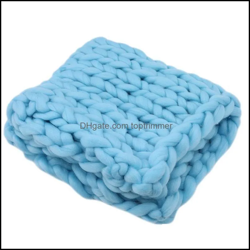 blankets & swaddling arrivals knitted wool crochet baby blanket born pography props chunky knit basket filler