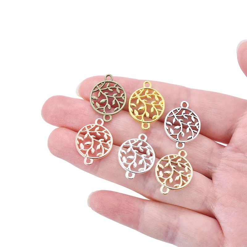 500pcs /Lot Tree of Life Connector Charms Wisiant 15*15 mm Dobry do DIY rzemiosło, biżuteria tworzy 6 kolorów