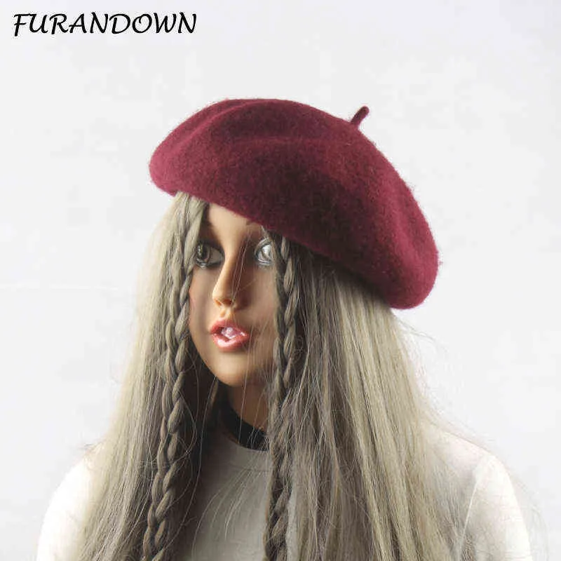 Furandown 2018 New Winter Women Felt Beret Hatsウールベレー帽Capsブランドカジュアル高品質の春の秋の帽子J220722