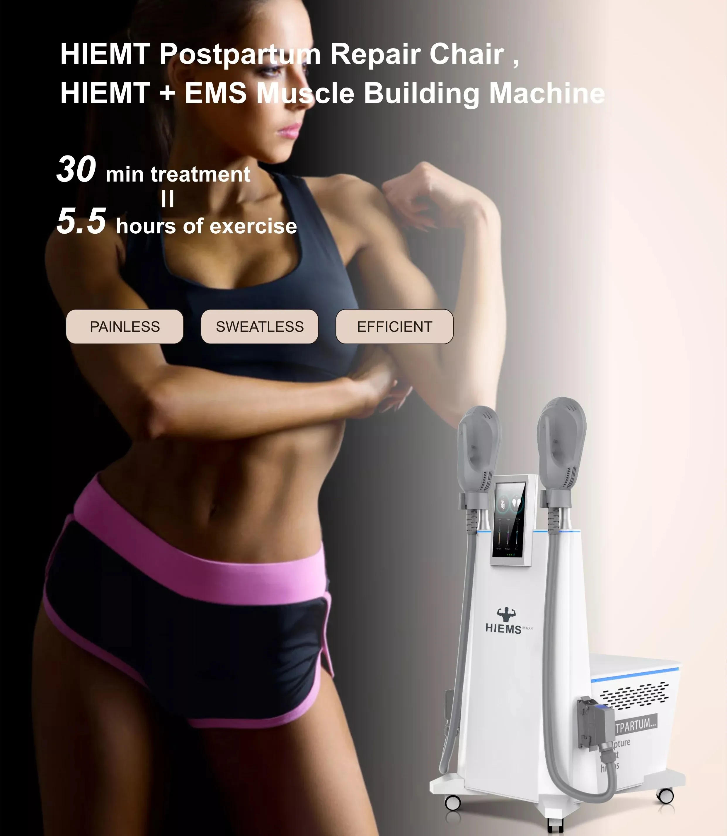 Corps professionnel amincissant HIEMT Stimulateur musculaire du plancher pelvien Réparation ems sculpt EM-chaise Serrage vaginal de haute qualité Machine d'entraînement des muscles pelviens