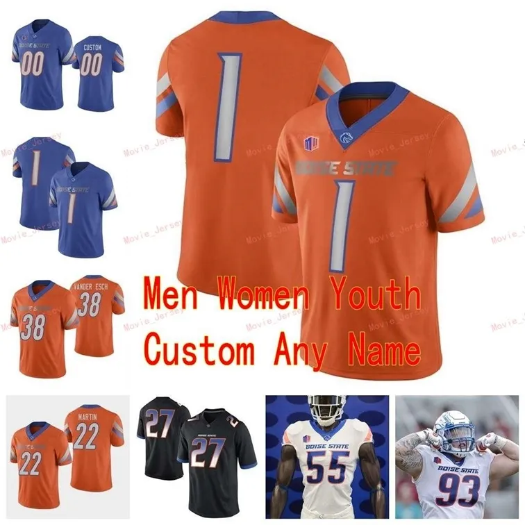 Nik1 zszyty Custom 19 Hank Bachmeier 21 Andrew Van Buren 22 Alexander Mattison 22doug Martin Boise State Broncos College Men Men Jersey