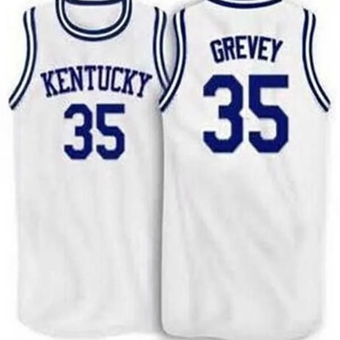 XFLSP 35 Kevin Grevey Kentucky Wildcats Pallacanestro maglie da basket ricamo cucito personalizzato personalizzato qualsiasi dimensione e nome