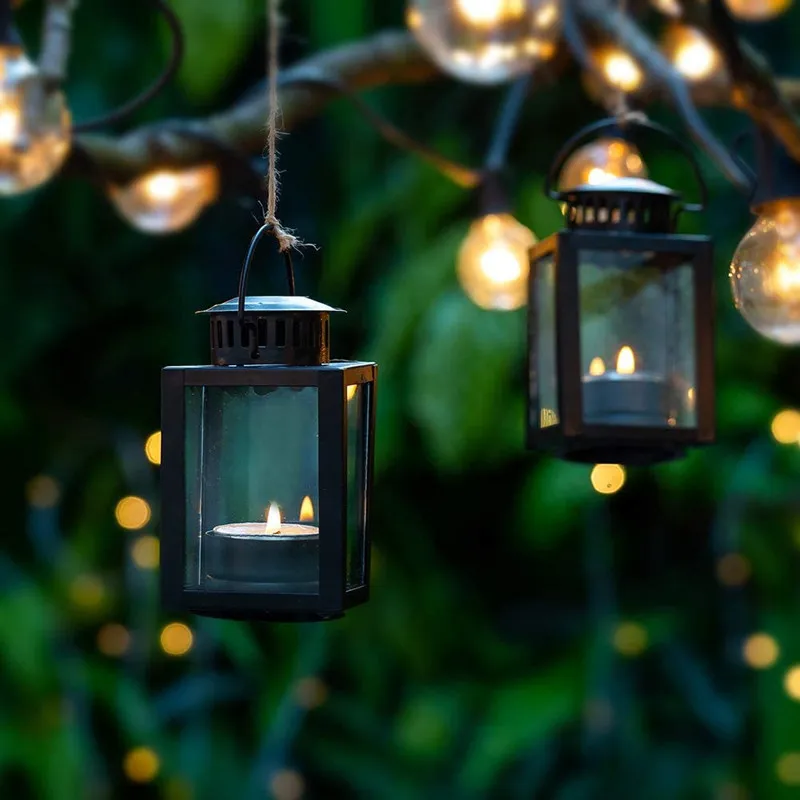 Simples vidro portátil ferro forjado titular de vela lâmpada de pônei retro vela de metal stand decoração de casa ornamentos lanterna