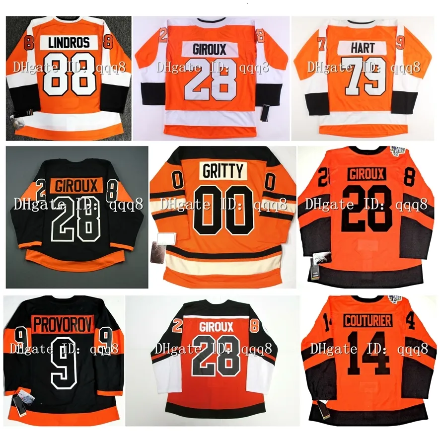 Maillot de hockey Owen Tippett Joel Farabee 00 Gritty 13 Kevin Hayes Provorov Sean Couturier RON HEXTALL 89 Cam Atkinson 51 Derrick Pouliot