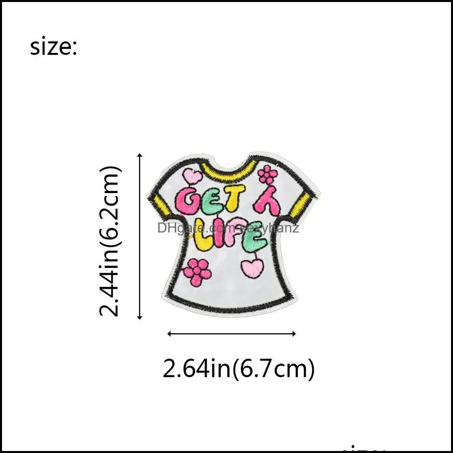 diy t-shirtes for clothing iron embroidered applique iron ones sewing accessories badge stickers on clothes