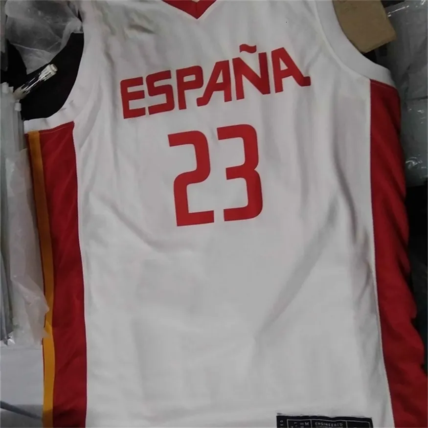 Nikivip Real Pictures 2019ワールドカップバスケットボールスペインスペインエスパナジャージ23 LLULLカスタムジャージーバスケットボールジャージー任意のサイズ